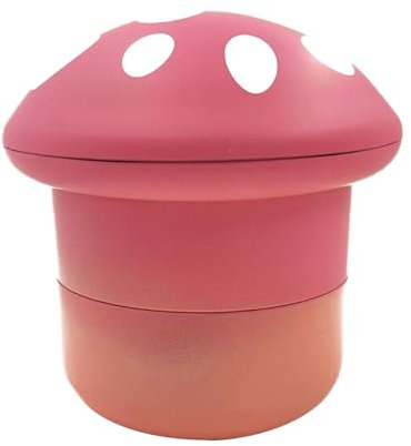 SacJkt Kräutermühle, Gewürzmühle Klein, Kreativer Grinder mit Pilzmotiv, Pollen Grinder, Niedliche Kräutermühle mit Pollenschaber für Gewürze Kräuter, 6.9 x 6.9 x 7 cm