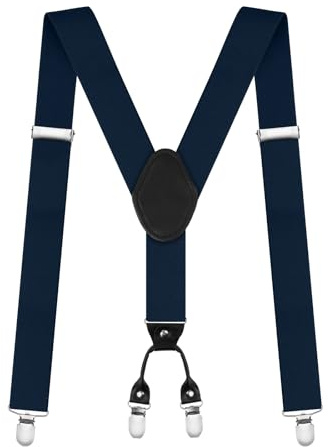AUYAO Tirantes para Pantalones Hombre, 35mm Ancho Tirantes Hombre con Doble Clip en Correa Trasera, X Forma Alta Resistencia Tirantes Duradero, Tirantes Traje Hombre de Business Fiesta Boda, 76-117cm
