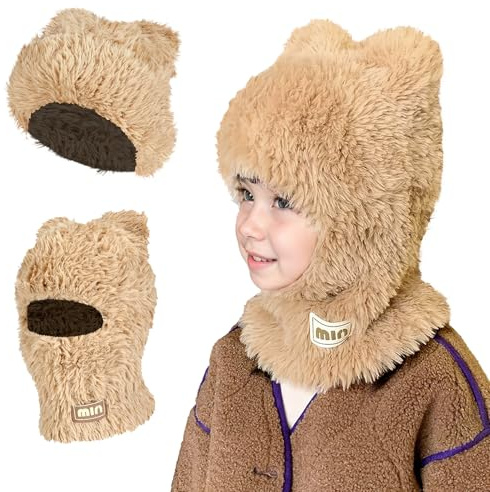 TAGVO Passamontagna Invernale Termico per Bambini 4-10 Anni, Cappello Multifunzionale Antivento in Pile, Berretto in Maglia Morbido Elasticizzato Beanie Cappello Scaldacollo per Bambini Sci Ciclismo