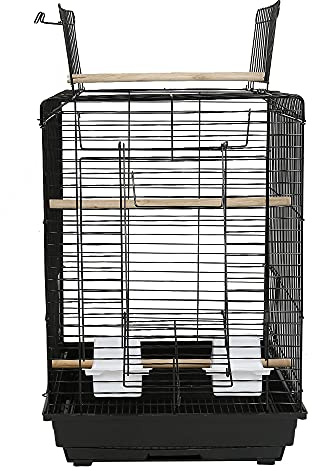 XUANYU Cage d'élevage Solid Cage Oiseau sur Pied Voliere Oiseaux Interieur/Exterieur Cages Oiseau Volière Oiseaux pour Perruche Canari (Noir 40 * 40 * 58 cm)