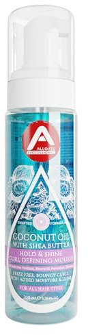 Allored Curl Mousse with Coconut Oil & Shea Butter - 200ml Hair Mousse for Defined, Frizz-Free Curls - Lightweight Styling Foam for Curly Hair - Suitable for All Hair Types