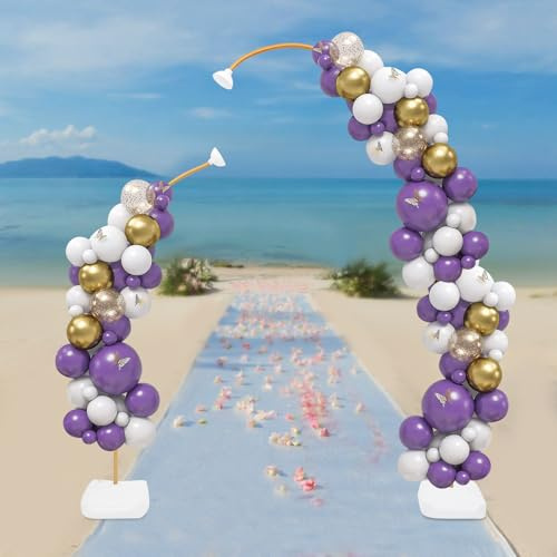Balloon Arch Kit, 2 PCS Half Arch Balloon Stand with Base, Free Bending Aluminum-plastic Composite Pipe, for Wedding, Party, Birthday