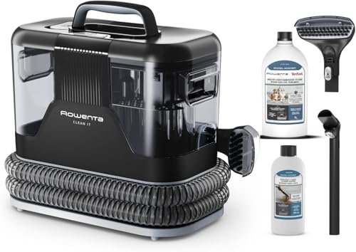 Rowenta Clean It – Aspirador de tapicerías con 2 botellas (250 ml + 1 L), elimina derrames y suciedad, 400 W, compacto y portátil, IN5014OM