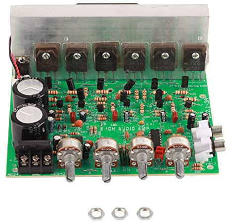 aqxreight Effektförstärkarkort 2.1-kanals 300 W Stereomodul med Subwooferutgång – Högeffekts -krets för Hemmabio och Högtalarsystem – Potentiometer