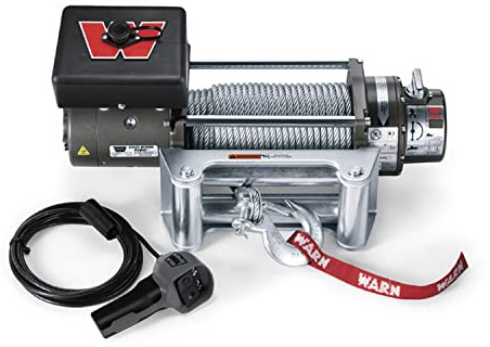 WARN 26502 M8000 Series Electric 12V Winch with Steel Cable Wire Rope: 5/16 Diameter x 100' Length, 4 Ton (8,000 lb) Pulling Capacity