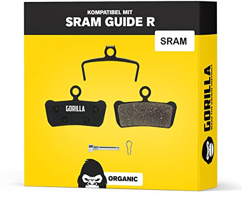 Performance Bremsbeläge für SRAM Guide R, T, G2, X0 & Avid Elixir 7, 9 Bremsanlagen I Organisch I 1 Paar I Starke Bremskraft & langlebig I Gorilla Bikes Scheibenbremsbeläge für MTB & E-Bike