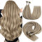 YoungSee Extensions Echthaar Bondings Braun 40 cm Bonding Extensions Echthaar 50g Haarverlangerung Bondings Invisible U Tip Haarextension Hellbraun Strahnchen Platinblond Hot Fusion 1g/s #P8A/60