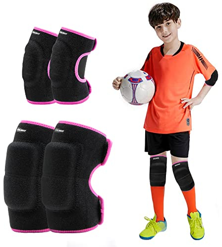 EULANT Kinder Schonerset, Junge Knieschoner und Ellenbogenschoner,Mädchen Protektoren Set für MTB Scooter Skateboard Radfahren Reiten Skater Volleyball Tanzen, Rose S Set