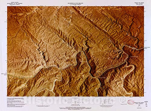 Historic Wall Map - Color Image map : Ports of Entry, United States-Mexican Border - Bullis Gap Range, TX - Coahuila (1982) 30in x 24in