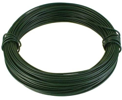 CABLEPELADO Alambre de Hierro Galvanizado, Alambra Floral, Alambre de jardín, Rollo Alambre de Acero plastificado, Alambre Atar Flexible, Alambre Bricolaje, Diámetro 2.5 mm, Longitud 10 Metros, Verde
