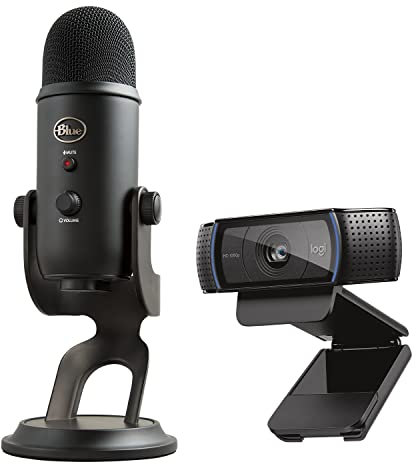 Blue Microphones Yeti und Logitech C920 HD Pro – Webcam-Mikrofon-Set für eine professionelle Präsentation in Bild und Ton für Videokonferenzen, die Arbeit zu Hause, Zoom, PC und Mac
