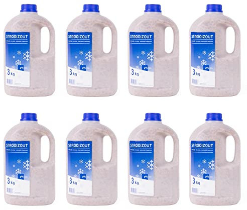 8x 3 kg Streusalz in Flasche Auftausalz Streumittel Tausalz Winterstreu Straßensalz Streugut