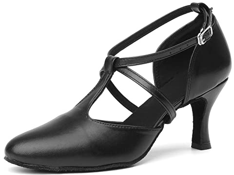 TINRYMX Latin Dance Shoes for Women Salsa Tango Character Ballroom Dance Shoes, Model-QJW272