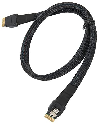 Câble Mini SAS SFF 8654 vers 8654 Câble Adaptateur d'alimentation SATA vers l'avant pour Contrôleur Raid, Disque Dur, Châssis de Bureau (1m / 3.3ft)