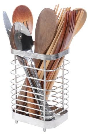 Toski Panier à couverts en acier inoxydable - Porte-ustensiles de cuisine en métal - Petit panier à couverts pour organiser les tiroirs et plans de travail pour toutes les cuisines