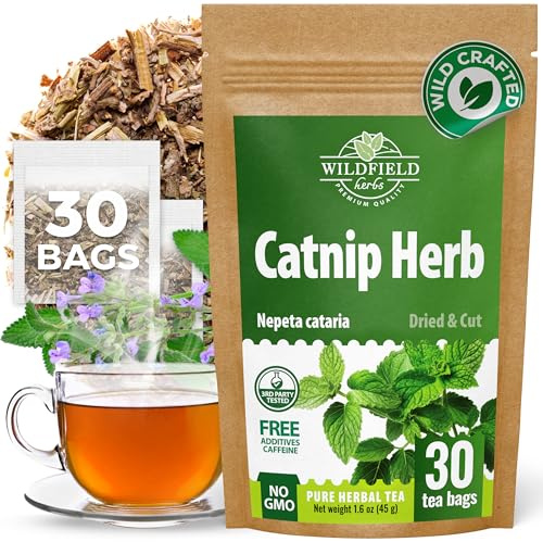 30 Bags Catnip Tea Catnip Herb Tea (Nepeta L.) - 30 Count 1.5g Bags Cat Nip Leaf Herb Hierba Gatera