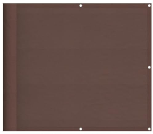 vidaXL Balkon Sichtschutz, Balkonbespannung mit Ösen Seil, Wasserfeste Balkonabdeckung, Balkonverkleidung für Balkon Terrasse, 90x700cm Braun 100% Polyester-Oxford