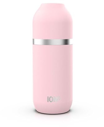 Ion8 Vacuum Insulated ThermoShield Flask for Hot Drinks or Cold Drinks, Large Insulated Mug, 2 Cups Capacity, Magnetic Cap, and Soft Base Pad - Stylish and Eco-Friendly, Rose Pink