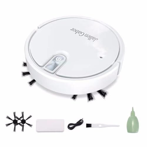 Robot Aspirapolvere Lavapavimenti Con Mappatura, 5-In-1 Robot Aspirapolvere Automatico Robot Spazzante Con Potente Aspirazione 2000 Pa Per Tappeti E Pavimenti Duri Con Peli Di Animali,White-1 PACK