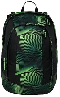 Satch air ab 5. Klasse gepolstert 26L Stauraum standfest Laptopfach Seismic Green - Schwarz