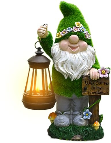 Liqzirtu Gnomos de jardín - gnomos solares para Exterior, Figuras solares para jardín | Divertidos gnomos de jardín con Luces solares para decoración de Exteriores, Estatuas para Exteriores, Iluminac