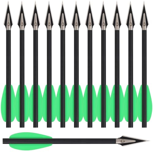 6.3 Mini Crossbow Bolts Carbon Crossbow Arrows with Sharp Broadhead Tips Hunting Arrows Pistol Crossbow Bolts for 50-80lbs Mini Crossbow Precision Target Practice Hunting Shooting