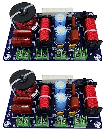 Uikdjgu 2X Divisor de Frecuencia de Altavoz HiFi de 3 Vías Filtro Cruzado HiFi Distribuidor DIY Ktv Stage Car Audio Woofer Filtro de Altavoz