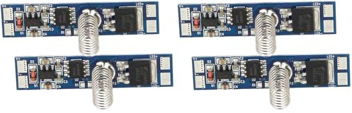 Led Dimmer Touch, 12V 24V 4A, Con Led Blu Indicatore, Per Profilato Alluminio, Memoria Anche Dopo Interruzione Corrente (Confezione da 2)