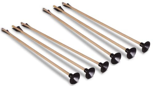 BestSaller 1202 Holzpfeil mit Saugnapf für Kinder-Bogen, ca. 50 cm, Natur/schwarz (6er Pack)