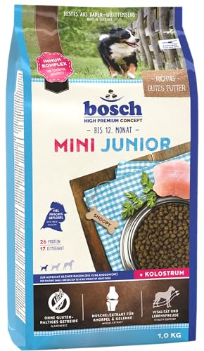 bosch HPC Mini Junior | Cibo secco per cani da allevamento di piccole razze (fino a 15 kg) | 1000 g