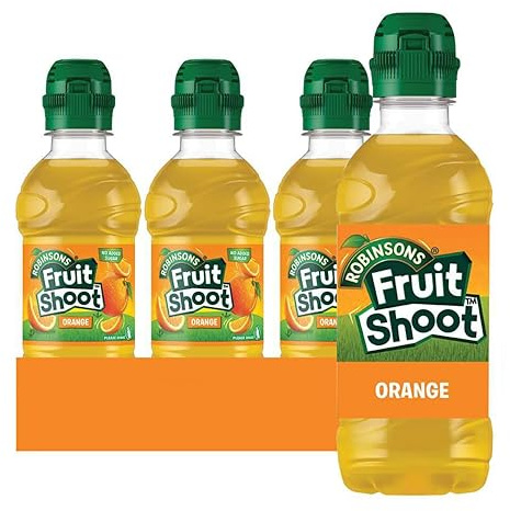 Fruit Shoot Fruit Juice, No Added Sugar, Orange, 275 ml (Pack of 24)