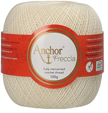 Anchor 4770020-06650 Häkelgarne, 100% Baumwolle, 6650, Stärke 20, 163 Gramm