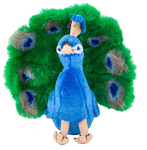 Teddys Rothenburg Kuscheltier Pfau sitzend blau/grün/gelb 24 cm Plüschpfau Plüschvogel Uni-Toys