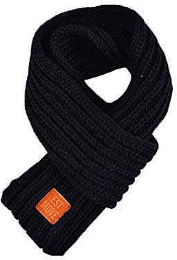 Boomly PAADIYA Baby Kinder Strickschal Wollschal Niedlich Winter warm Schals Halstücher Nackenwärmer Für Jungen Mädchen (Schwarz)