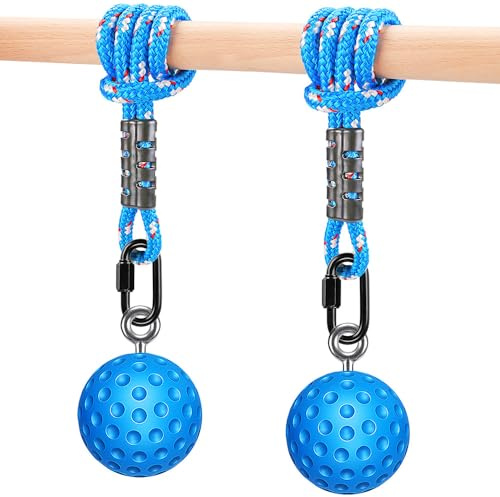 SELEWARE Dra upp kraftboll håller grepp hållbar halkfri handgrepp styrketränare tränare för Bouldering, pull-up, kettlebells, fitness, träningsklättring, blå (2-pack)