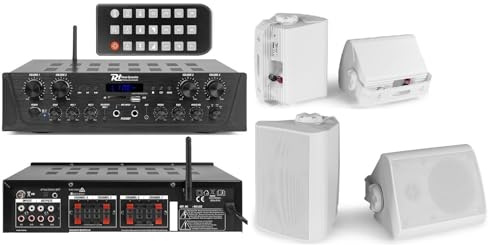 IMPIANTO AUDIO FILODIFFUSIONE CON REGOLAZIONE VOLUME SEPARATO 4 ZONE BLUETOOTH, RADIO FM,TELECOMANDO, (CON 8 CASSE)