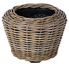 Rattan Kobo Indoor Outdoor Planter Basket with Plastic Pot Medium 35 Gallon Soil Capacity