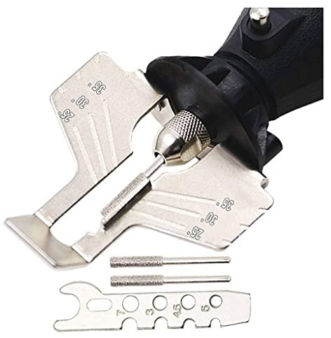 feedal Kit de afilado de sierra giratoria, juego de afilador de mano, cortacésped y accesorio de herramientas de jardín compatible con la mayoría de brocas de herramientas giratorias