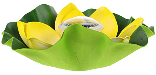 BESPORTBLE Luz Solar De Loto Flotante Decoración De Jardín Resistente Al Agua Diseño Simulado De Flor De Loto Para Estanques y Piscinas Iluminación Ornamental Para Espacios Exteriores
