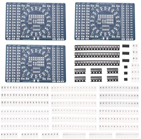 Be In Your Mind 3 Set Scheda Di Pratica Di Saldatura SMD NE555 CD4017 LED Rotante Scheda Di Pratica Di Saldatura SMD Kit Fai Da Te Per Formazione Di Circuiti Elettronici (3-12V)