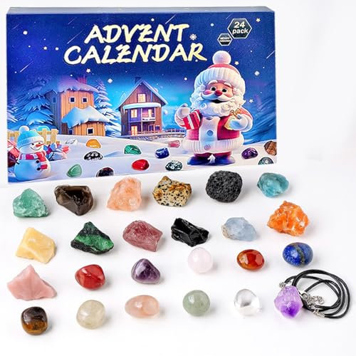 Adventskalender 2025 Kristalle für Kinder - 24 Tage Kristall Adventskalender, Spielzeug Adventskalender 2025 mit 24 Kristallen, Countdown Adventskalender für Mädchen Jungen Frauen Männer