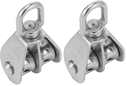 Mobestech 304 Edelstahl Umlenkrolle 2er Set Doppelte Schwenkrolle Für Schwere Anwendungen Pulley Block Für Seilzüge Und Rigging Rostfrei Für Boot Angeln Und Mehr