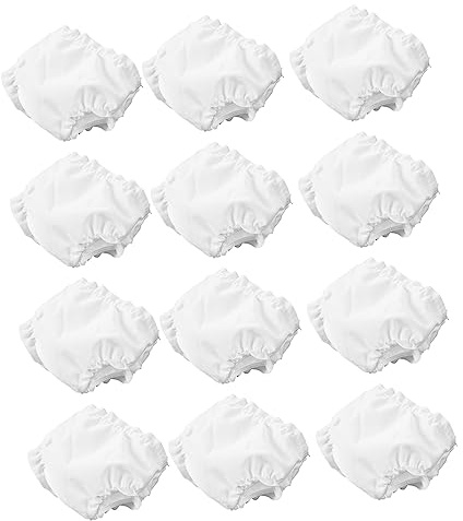 Generic 12pcs Doll Panties: White Cloth Diapers for Dolls, Newborn Boy Outfits, Underwear for Dolls