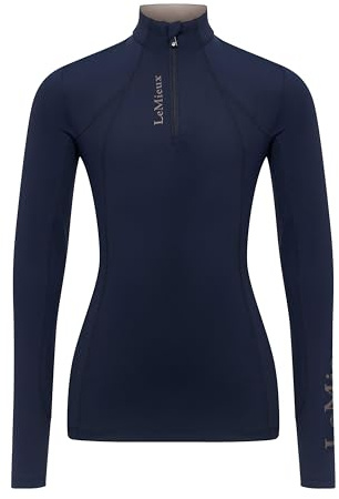 LeMieux Young Rider Classique Base Layer - Childrens Equestrian Horse Riding Long Sleeve Top - Navy - 13-14years