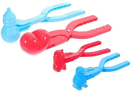 KOMBIUDA 4 Stück Schneeballklammer Kunststoff-schneeballformer Winter-schneeballmacher-Set
