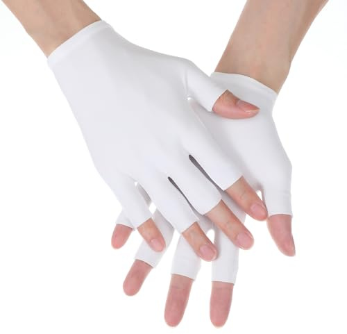 Xindojuz 4 paia di guanti bianchi senza dita, guanti idratanti in cotone per donne e uomini, 5 punte delle dita aperte, guanti morbidi e confortevoli per eczema mani secche, trattamento spa