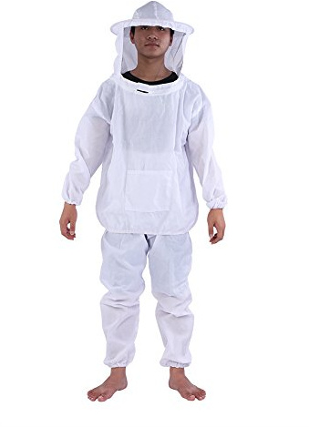 Professional Beekeeper Protective Suit, Beekeeping Equipment with Hooded Jacket and Pants, Full Body Beekeeping Protective Gear for Apiary Enthusiasts, Durable Washable Beekeeping