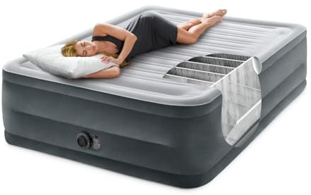 INVOGA COMFORT WAVE HIGH materasso gonfiabile matrimoniale 152x203x56 cm con Tecnologia Fiber-Tech e pompa elettrica integrata, letto ad aria autogonfiante per casa e campeggio