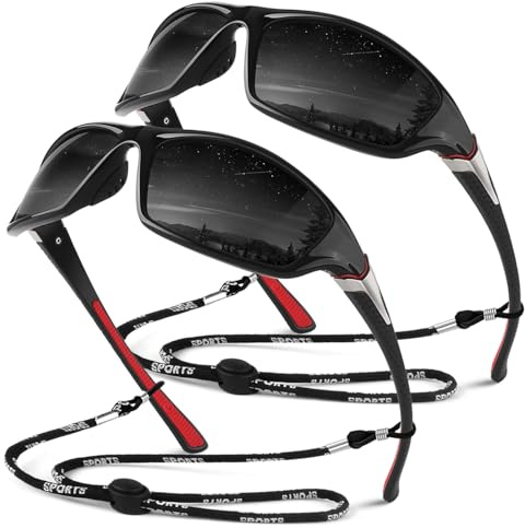 Sunier Polarised Cycling Sunglasses Men Women, Unbreakable Wrap Around Sports Fishing Driving 100% UV400 Sun Glasses