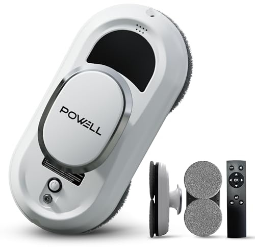 Powell Robot Lavavetri - Robot Lavavetri Automatico Da 3000 Pa Con Navigazione Intelligente | Batteria Di Riserva Ups E Telecomando | Attrezzatura Per La Pulizia Di Specchi E Vetri Per La Casa